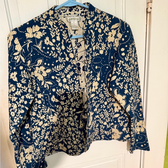 Orvis Jackets & Blazers - Orvis Blue and Cream Floral Blazer